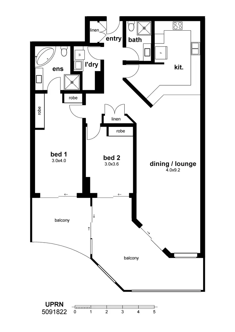 Floorplan of Homely apartment listing, 4/222 Sussex Street, Sydney NSW 2000