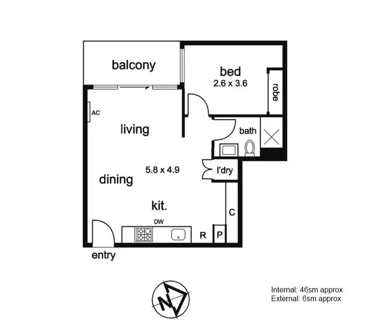 Floorplan of Homely apartment listing, 908/83 Flemington Road, North Melbourne VIC 3051