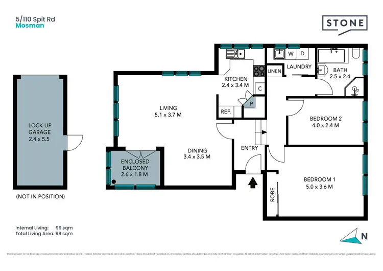 Floorplan of Homely apartment listing, 5/110 Spit Road, Mosman NSW 2088