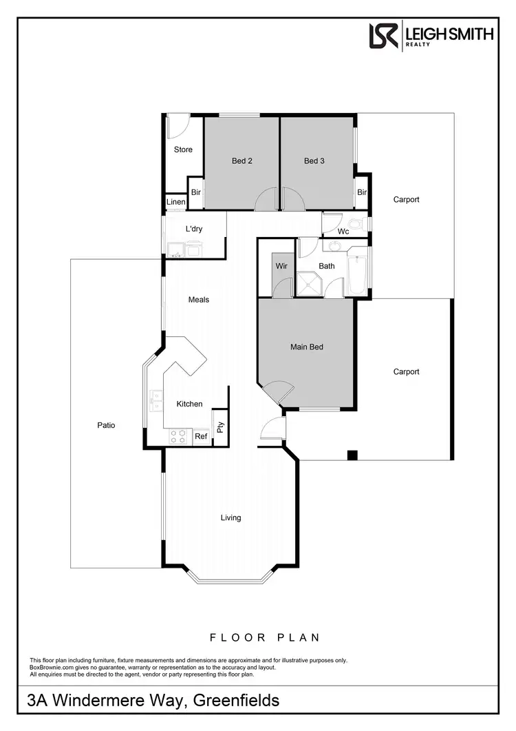 Floorplan of Homely semi-detached listing, 3A Windermere Way, Greenfields WA 6210