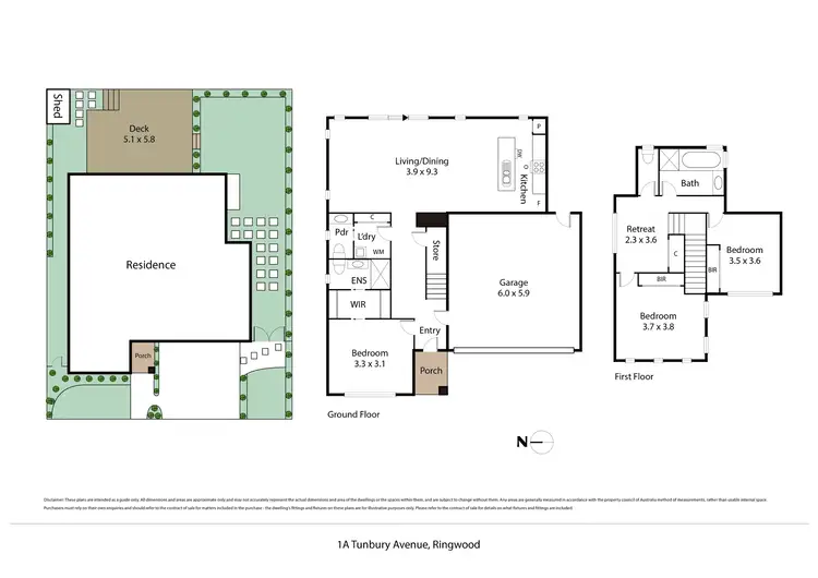 Floorplan of Homely townhouse listing, 1A Tunbury Avenue, Ringwood VIC 3134