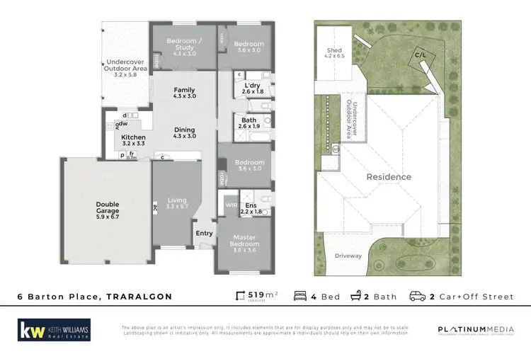 Floorplan of Homely house listing, 6 Barton Place, Traralgon VIC 3844