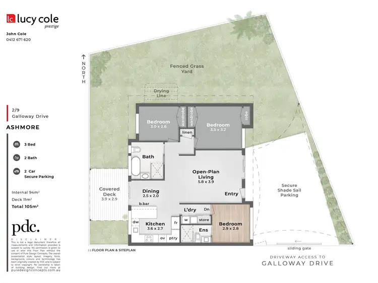 Floorplan of Homely semi-detached listing, 2/9 Galloway Drive, Ashmore QLD 4214