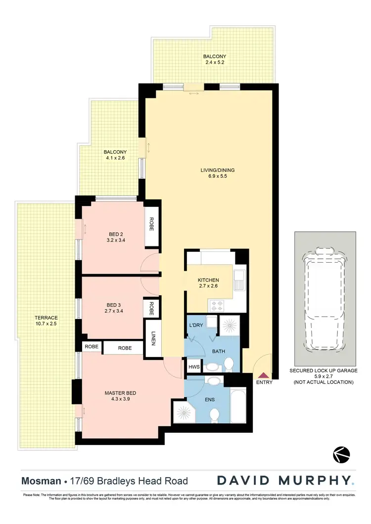 Floorplan of Homely apartment listing, 17/69 Bradleys Head Road, Mosman NSW 2088