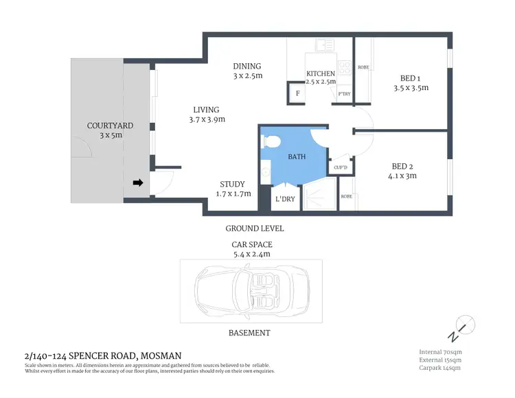 Floorplan of Homely apartment listing, 2/140-142 Spencer Road, Cremorne NSW 2090