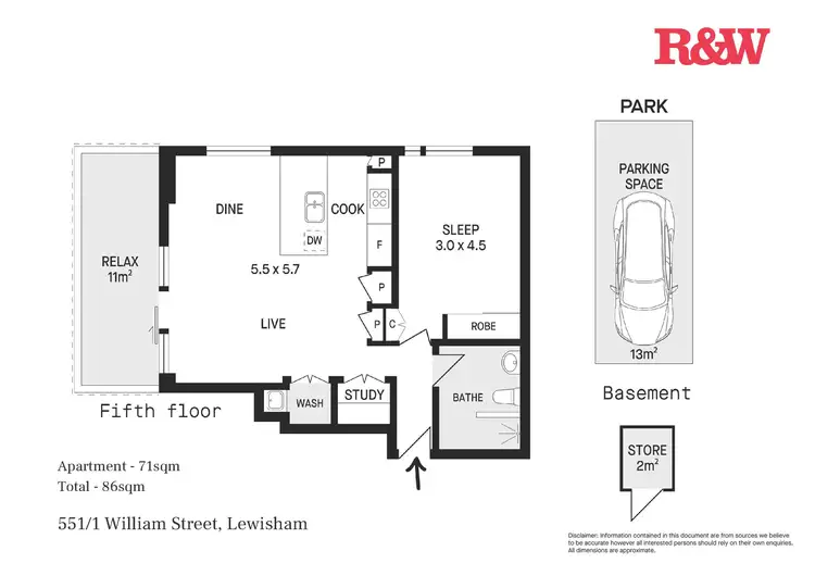 Floorplan of Homely apartment listing, 551/1 William Street, Lewisham NSW 2049