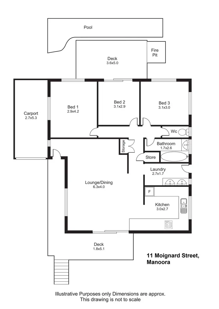 Floorplan of Homely house listing, 11 Moignard Street, Manoora QLD 4870