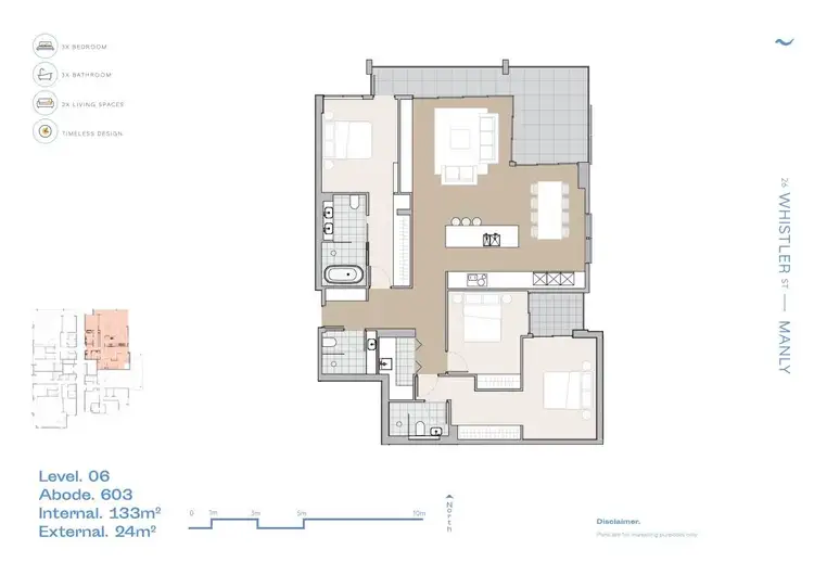 Floorplan of Homely apartment listing, 603/26 Whistler Street, Manly NSW 2095