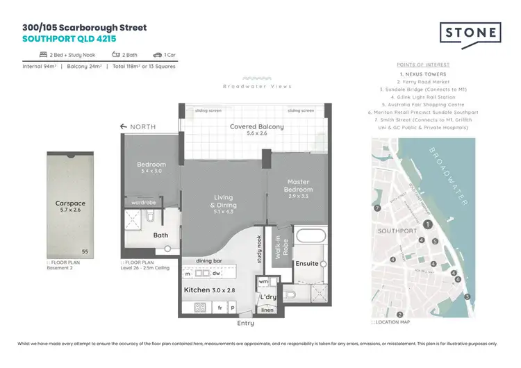Floorplan of Homely apartment listing, 300/105 Scarborough Street, Southport QLD 4215