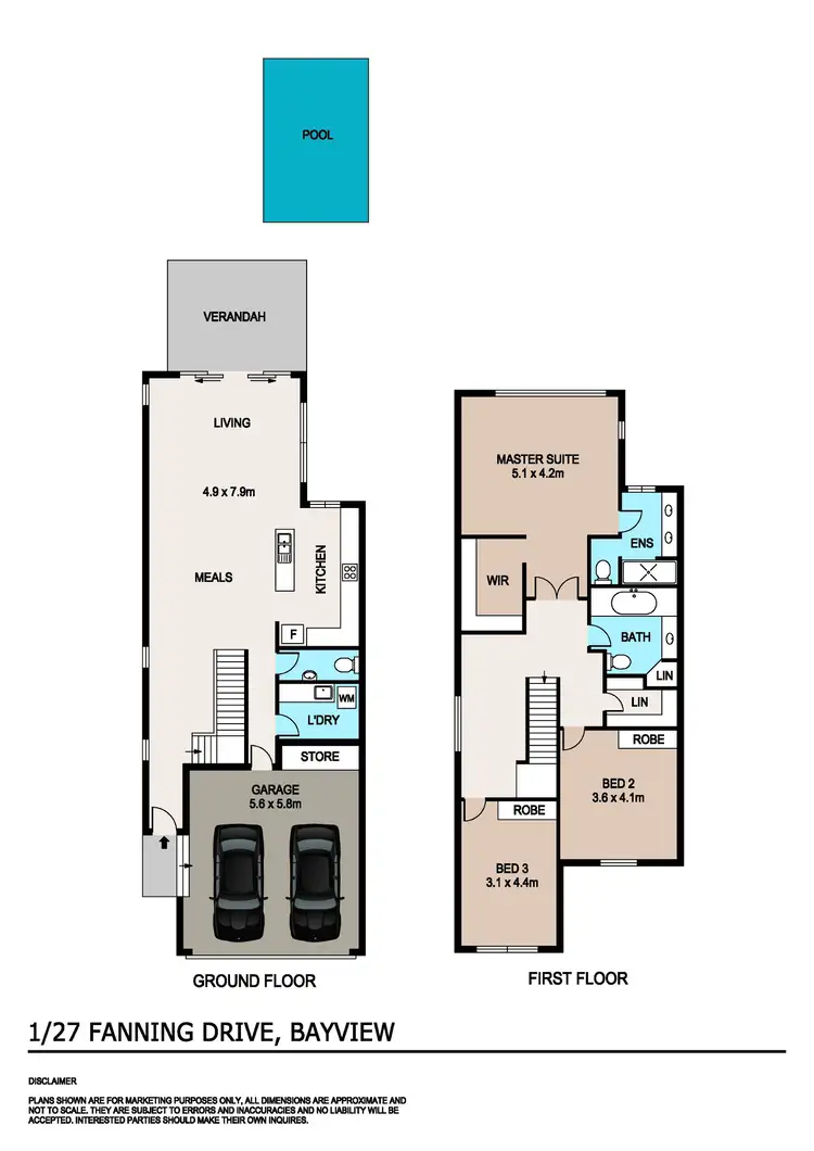 Floorplan of Homely townhouse listing, 1/27 Fanning Drive, Bayview NT 820