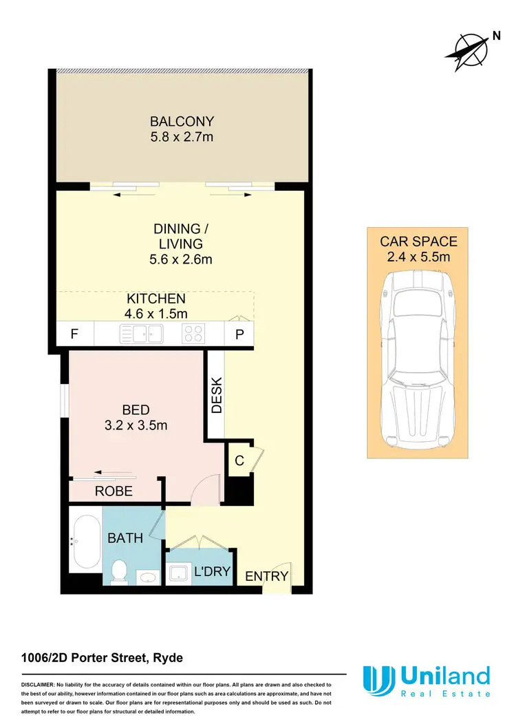 Floorplan of Homely apartment listing, 1006/2D Porter Street, Ryde NSW 2112