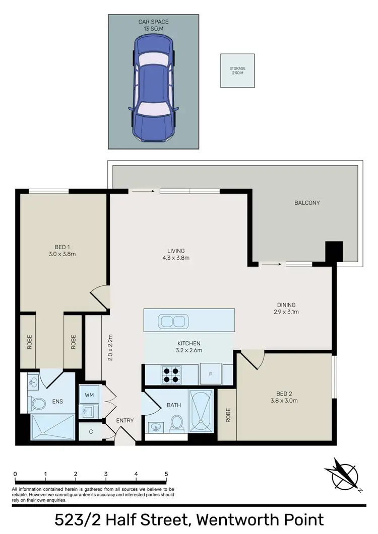 Floorplan of Homely unit listing, 523/2 Half Street, Wentworth Point NSW 2127