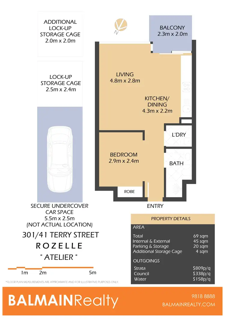 Floorplan of Homely apartment listing, 301/41 Terry Street, Rozelle NSW 2039