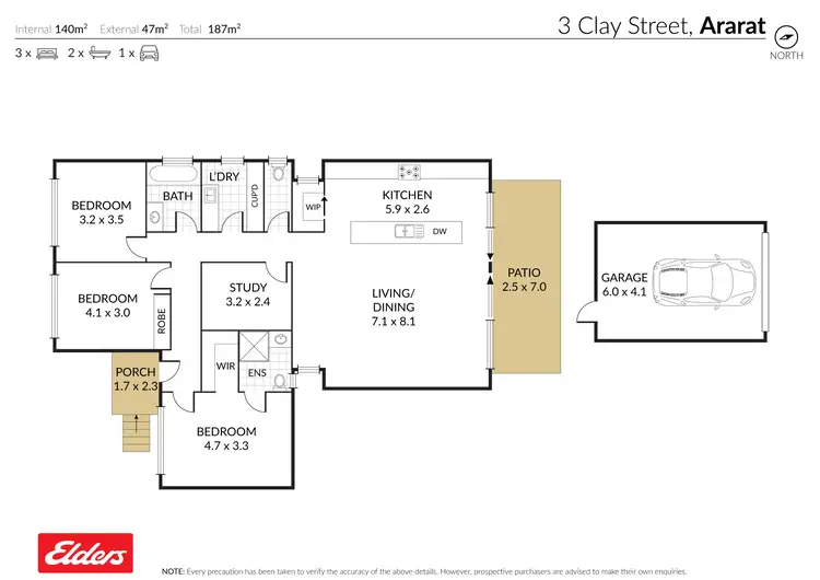 Floorplan of Homely house listing, 3 Clay Street, Ararat VIC 3377