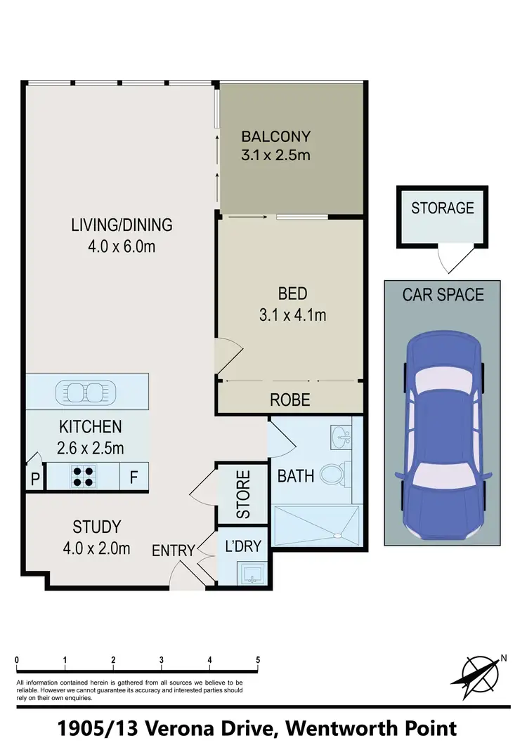 Floorplan of Homely unit listing, 1905/13 Verona Drive, Wentworth Point NSW 2127