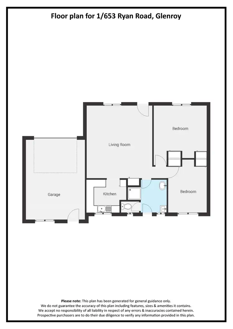 Floorplan of Homely unit listing, 1/653 Ryan Road, Glenroy NSW 2640