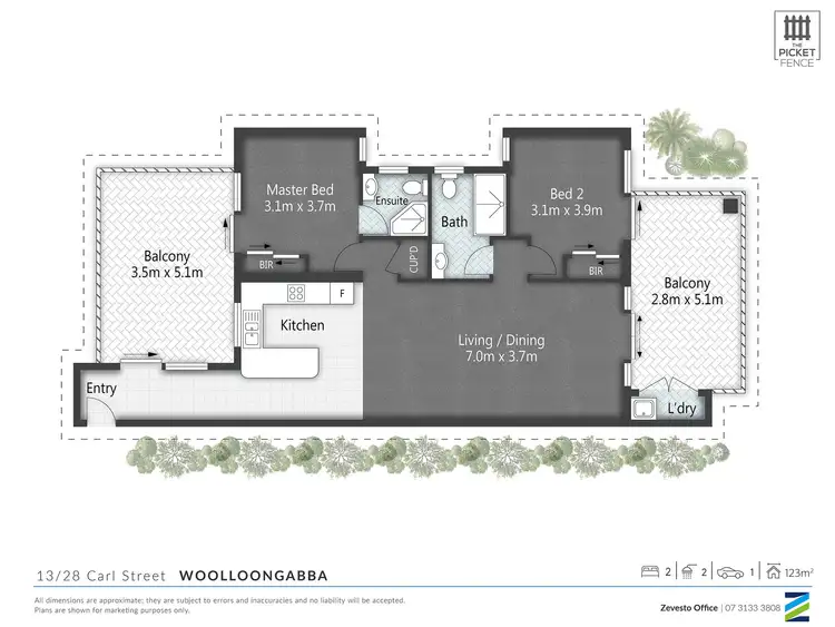 Floorplan of Homely unit listing, 13/28 Carl Street, Woolloongabba QLD 4102