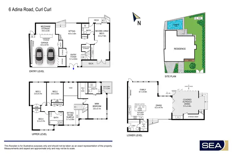 Floorplan of Homely house listing, 6 Adina Road, Curl Curl NSW 2096