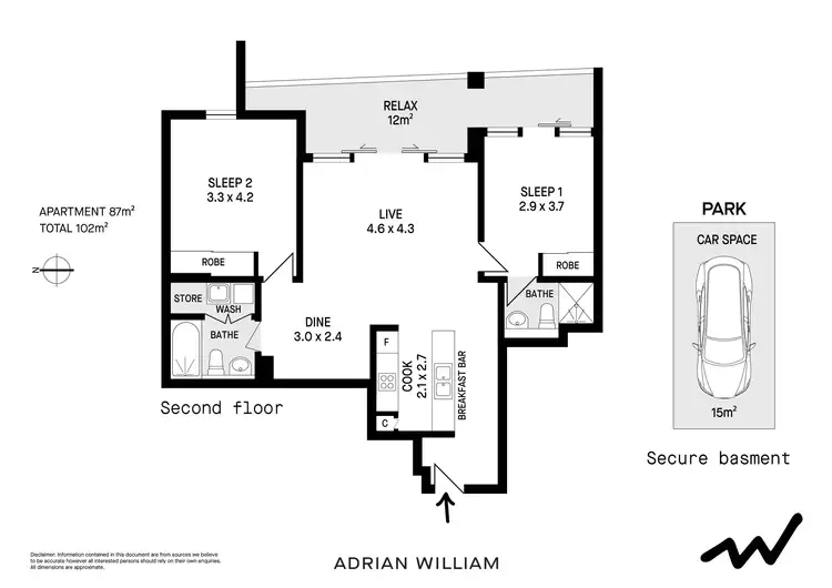 Floorplan of Homely apartment listing, 202/14 McGill Street, Lewisham NSW 2049
