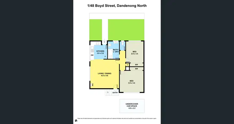 Floorplan of Homely unit listing, 1/48 Boyd Street, Dandenong North VIC 3175