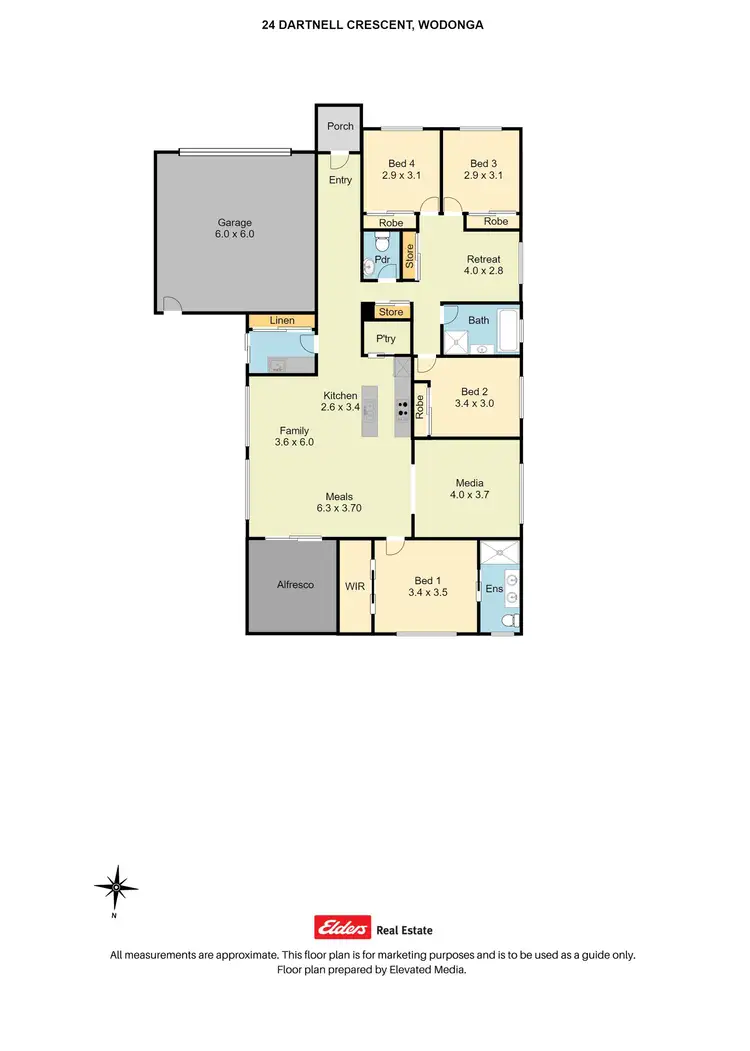 Floorplan of Homely house listing, 24 Dartnell Crescent, Wodonga VIC 3690
