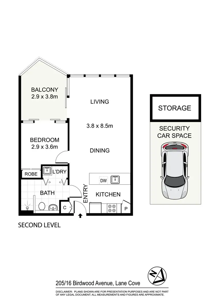 Floorplan of Homely apartment listing, 205/16 Birdwood Avenue, Lane Cove NSW 2066