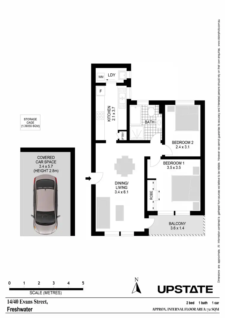Floorplan of Homely unit listing, 14/40-42 Evans Street, Freshwater NSW 2096