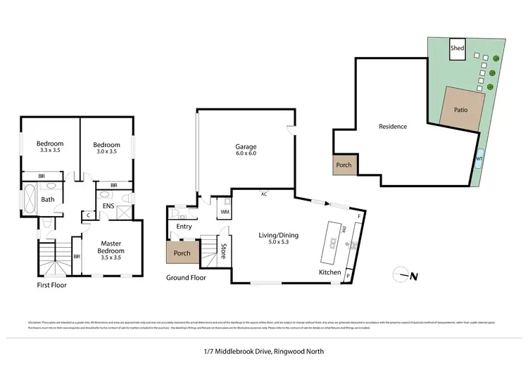 Floorplan of Homely townhouse listing, 1/7 Middlebrook Drive, Ringwood North VIC 3134