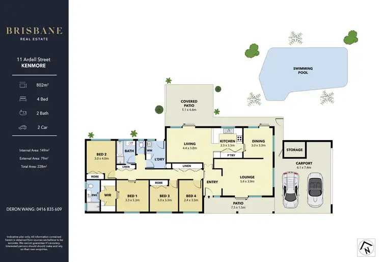 Floorplan of Homely house listing, 11 Ardell Street, Kenmore QLD 4069