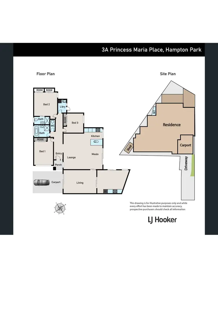 Floorplan of Homely unit listing, 3A Princess Maria Place, Hampton Park VIC 3976