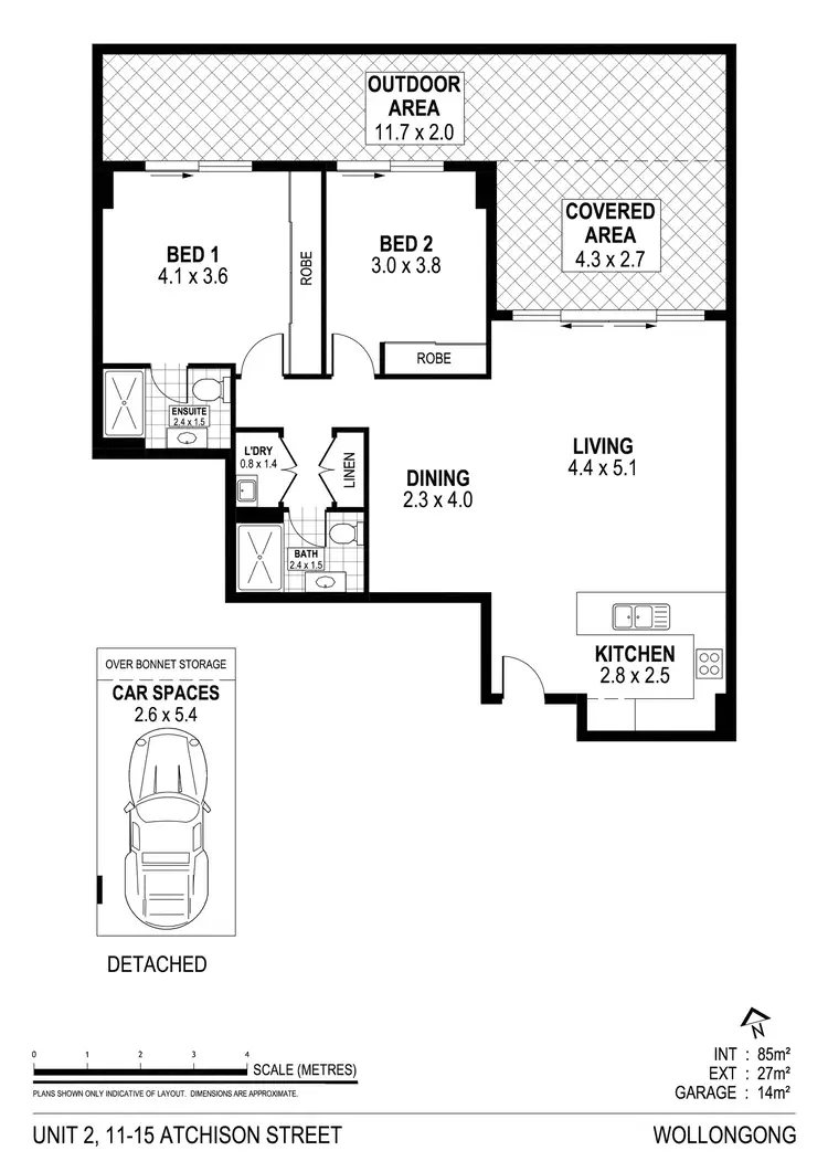 Floorplan of Homely unit listing, 2/11-15 Atchison Street, Wollongong NSW 2500