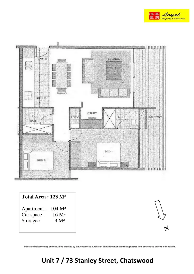 Floorplan of Homely apartment listing, 7/71-73 Stanley Street, Chatswood NSW 2067