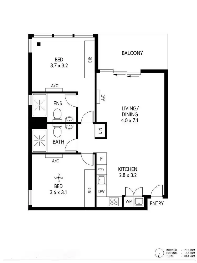 Floorplan of Homely apartment listing, 612/297 Pirie Street, Adelaide SA 5000