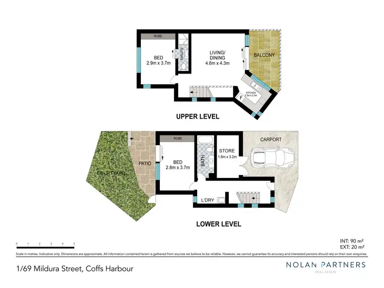 Floorplan of Homely townhouse listing, 1/69 Mildura Street, Coffs Harbour NSW 2450