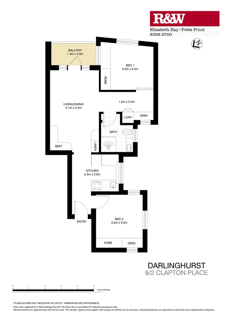 Floorplan of Homely apartment listing, 9/2 Clapton Place, Darlinghurst NSW 2010