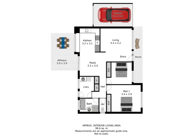 Floorplan of Homely unit listing, 2/11 McMahon Place, Wodonga VIC 3690