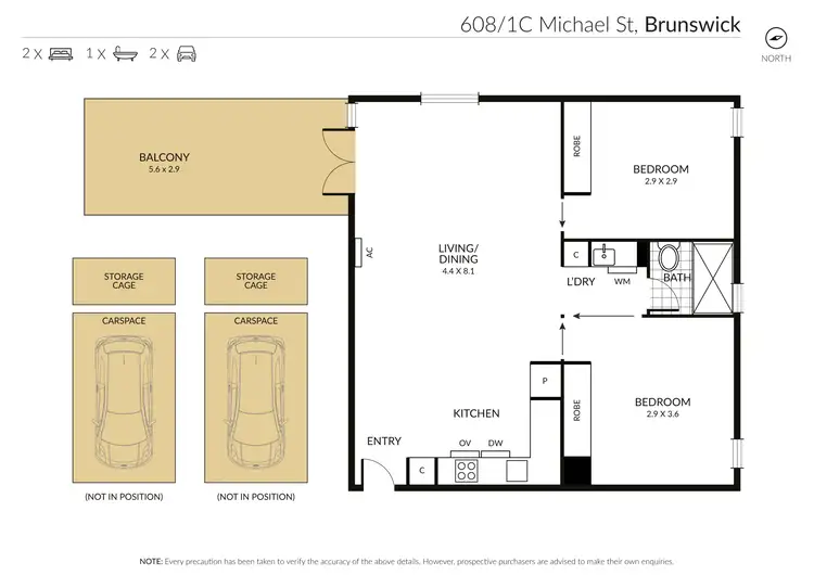 Floorplan of Homely apartment listing, 608/1C Michael Street, Brunswick VIC 3056