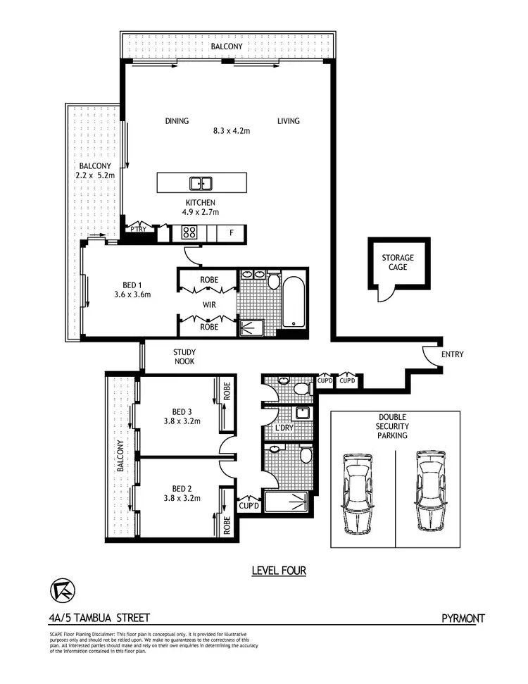 Floorplan of Homely apartment listing, 4A/5 Tambua Street, Pyrmont NSW 2009
