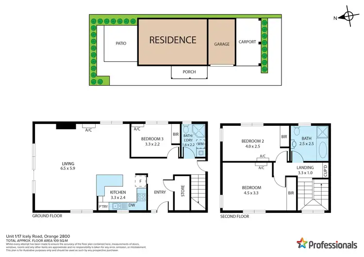 Floorplan of Homely townhouse listing, 1/17 Icely Road, Orange NSW 2800