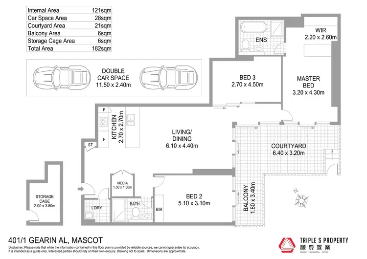 Floorplan of Homely apartment listing, 401/1 Gearin Alley, Mascot NSW 2020