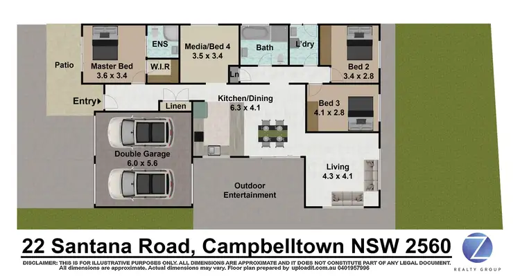 Floorplan of Homely house listing, 22 Santana Road, Campbelltown NSW 2560