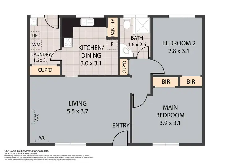 Floorplan of Homely unit listing, 3/254 Baillie Street, Horsham VIC 3400