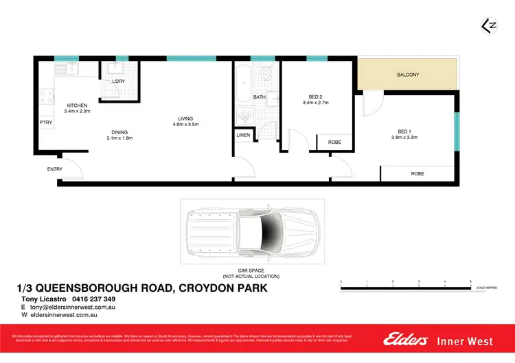 Floorplan of Homely unit listing, 1/3 Queensborough Road, Croydon Park NSW 2133