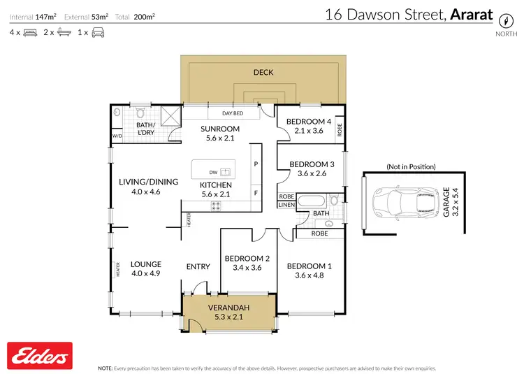 Floorplan of Homely house listing, 16 Dawson Street, Ararat VIC 3377