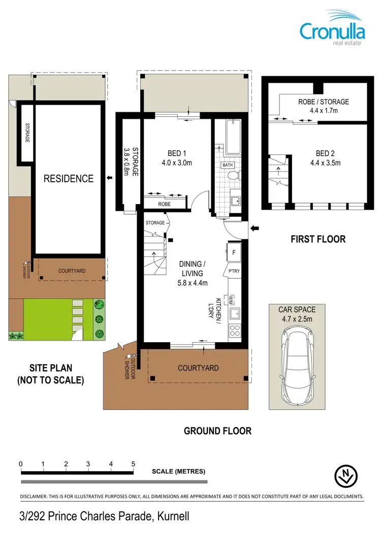 Floorplan of Homely townhouse listing, 3/292 Prince Charles Parade, Kurnell NSW 2231