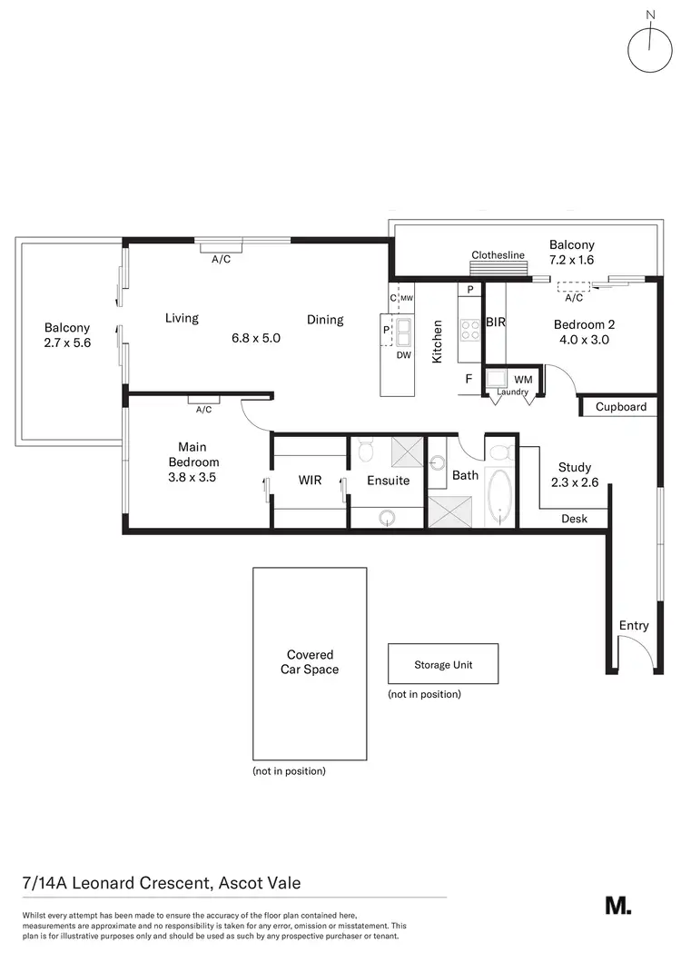 Floorplan of Homely apartment listing, 7/14A Leonard Crescent, Ascot Vale VIC 3032