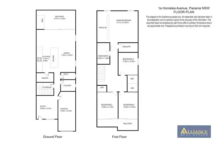 Floorplan of Homely semi-detached listing, 1 Homelea Avenue, Panania NSW 2213