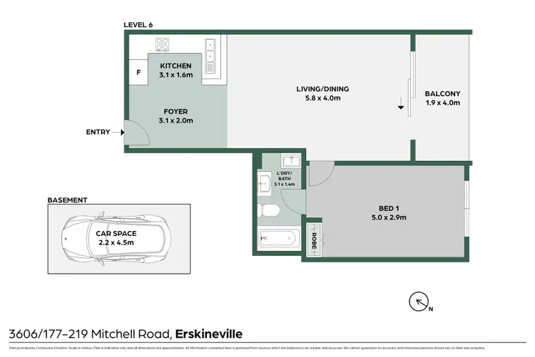 Floorplan of Homely apartment listing, 3606/177-217 Mitchell Road, Erskineville NSW 2043