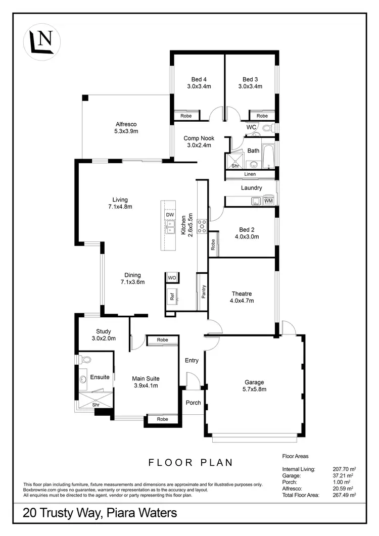 Floorplan of Homely house listing, 20 Trusty Way, Piara Waters WA 6112