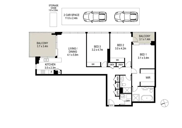 Floorplan of Homely apartment listing, Level 9/1 Galloway Street, Mascot NSW 2020